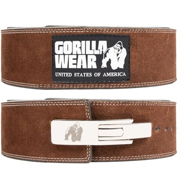 PAS KULTURYSTYCZNY NA SIŁOWNIE Z METALOWĄ KLAMRĄ GORILLA WEAR LEVER S/M