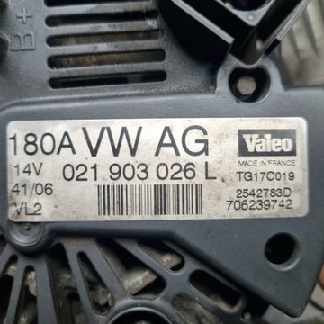 ALTERNÁTOR 180A VW PASSAT B6 021903026L AUDI 2.0 TDI