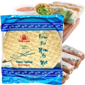 Wietnamski Papier Ryżowy Okrągły Naturalny Do Spring Rolls i Sajgonek 500g
