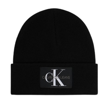 -33% CALVIN KLEIN JEANS CZAPKA MĘSKA MONOLOGO BEANIE CZARNA