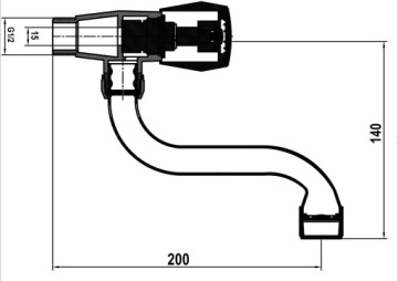 Одинарный смеситель Подвижный излив Тип S