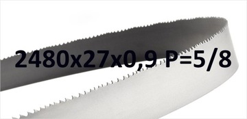 Piła taśmowa bimetalowa M-42 do cięcia metalu 2480x27x0,9 P=5/7 (5/8)