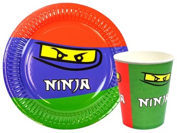 TALERZYKI KUBECZKI PAPIEROWE NINJA PARTY URODZINY