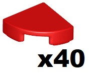 LEGO 25269 Tile 1x1 Ćwiartka Czerwony 40 szt. NOWY