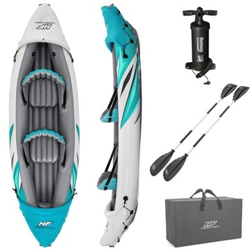 Kajak dmuchany Rapid Elite wiosła pompka 312x86 cm dwuosobowy Bestway