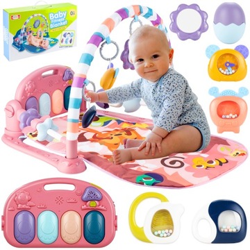 ИНТЕРАКТИВНЫЙ ОБУЧАЮЩИЙ КОВРИК С ПЕНОВЫМИ ПОГРЕМКАМИ И ПРОРЕЗЫЧКАМИ ДЛЯ МАЛЫШЕЙ