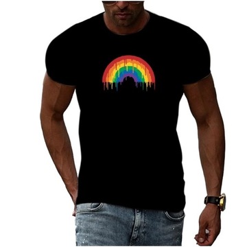 MODNY T-SHIRT MĘSKI KOSZULKA 3D Z NADRUKIEM WZORY, L