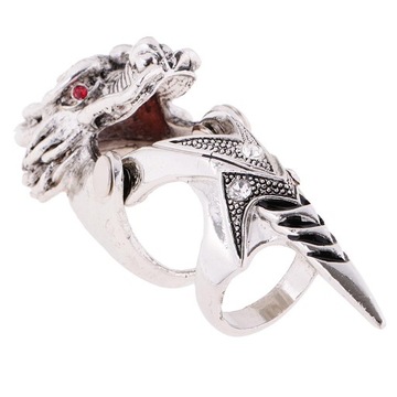 Prettyia Powerful Metal Mens Dragon Head Finger