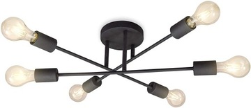 STYLOWA LAMPA SUFITOWA RETRO CZARNA - E27 - SALON