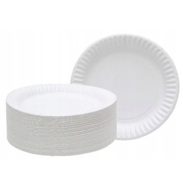 Jednorazowe talerzyki papierowe ECO, 21cm, 100 sztuk