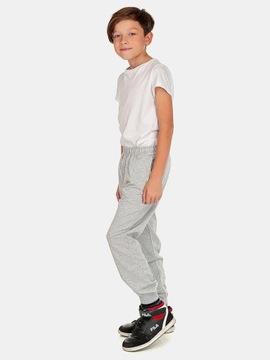 СПОРТИВНЫЕ БРЮКИ ДЛЯ МАЛЬЧИКОВ, ХЛОПОК, серые 122-128