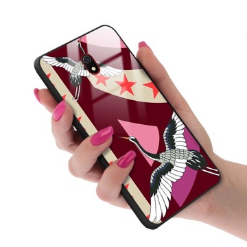 Etui Glass do XIAOMI REDMI 8A Kwiaty Flower Wzory