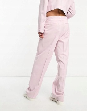 Asos Design NH2 lhc fioletowe eleganckie luźne spodnie kant 32/30