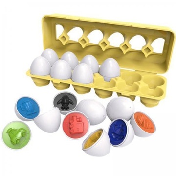 3x12x Sortownik Montessori Zabawne pasujące jajko