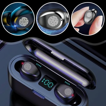 БЕСПРОВОДНЫЕ НАУШНИКИ BLUETOOTH 5.3 СЕНСОРНОЕ УПРАВЛЕНИЕ МИКРОФОН + POWERBANK