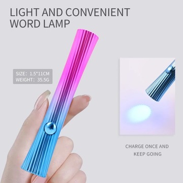 1pcs Portable LED Nail Lamp Rechargeable Quick Curing Handheld UV Light for