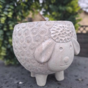 Пасхальная фигурка цветочный горшок с крышкой-барашком 14,5х16,5х14,5 см.