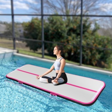 НАДУВНОЙ КОВРИК ДЛЯ ТРЕНИРОВОК 4М ГИМНАСТИЧЕСКИЙ МАТРАС С НАСОСОМ