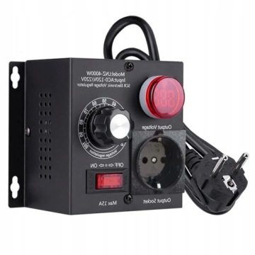 РЕГУЛЯТОР СКОРОСТИ ДВИГАТЕЛЯ 4000W 10-230V AC PLUG EU SHALLOW