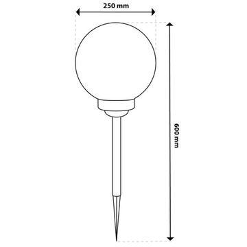 Lampa Ogrodowa LED KULA SOLARNA 25CM WBIJANA 2w1 NAZIEMNA OZDOBNA KULKA RGB