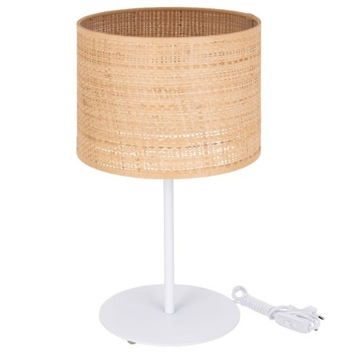 LAMPKA NOCNA STOŁOWA BIURKOWA RATTAN BOHO RATAN E27 ABAŻUR