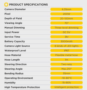 Камера для эндоскопического осмотра 210° AUTOOL SVB305 LCD