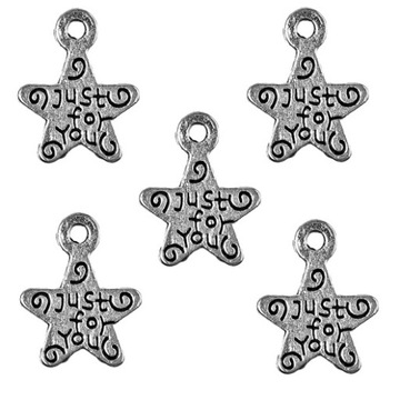 s14 ZAWIESZKI CHARMS GWIAZDKI JUST FOR YOU 7szt