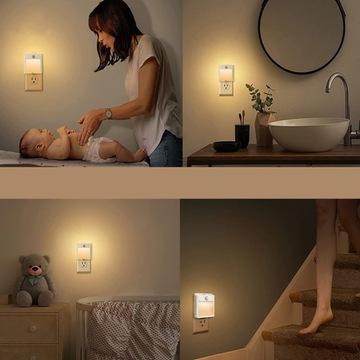 LAMPKA NOCNA LED CZUJNIK RUCHU ZMIERZCHU AUTOMAT 2 SZT