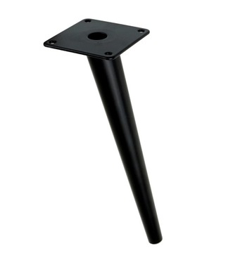 Ножка стальная диагональная 18 см, монтажная пластина, черная.