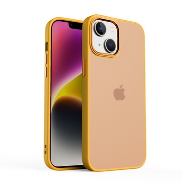 ETUI MATOWE Z RAMKĄ NA APARAT DO IPHONE 15 - YELLOW