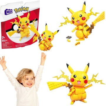 ZESTAW KLOCKI PIKACHU KONSTRUKCYJNE MEGA POKEMON FIGURKA 211 PIKACZU GRATIS