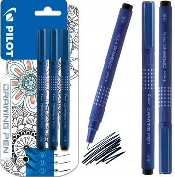 Zestaw 3 szt. na blistrze Drawing Pen PILOT czarny