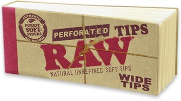 Filterki tipsy kartoniki RAW 50szt PERFOROWANE
