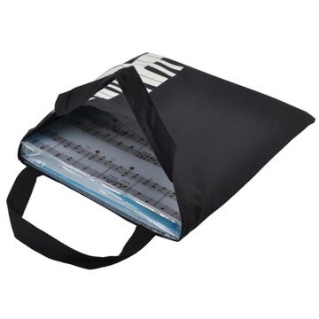 Хлопковая музыкальная сумка с клавишами фортепиано, сумка через плечо, сумка для покупок, черная