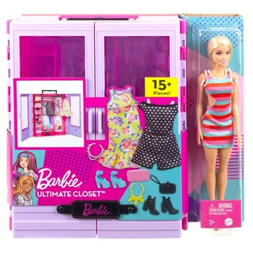 Barbie Szafa z lalką i akcesoriami HJL66