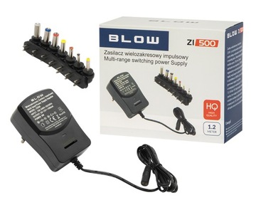 UNIWERSALNY ZASILACZ REGULOWANY BLOW 3V-12V 500mA