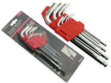 KLUCZE IMBUSOWE IMBUSY ZESTAW KULISTE 9SZT 180MM