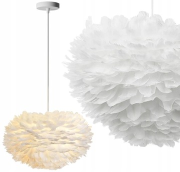 LAMPA SUFITOWA WISZĄCA GLAMOUR PIÓRA NORDIC BIAŁA WHITE TOOLIGHT