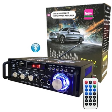 BT-298A WZMACNIACZ STEREO AUDIO HIFI 300W+300W ODTWARZACZ FM BT5.0 +PILOT
