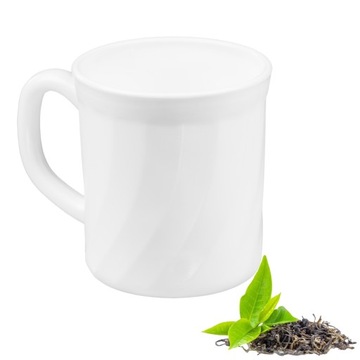 BIAŁY KUBEK Z UCHEM CARBO OPAL 280ML SZKLANKA
