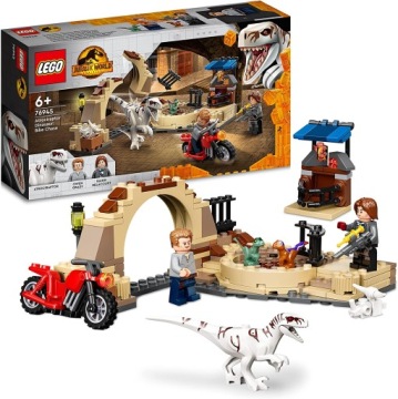 LEGO JURRASIC WORLD Atrociraptor pościg na motorze