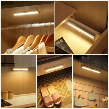 6x SAMOPRZYLEPNA LAMPKA LED CZUJNIK RUCHU BATERIE