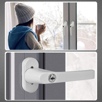 ОКОННАЯ РУЧКА С КЛЮЧОМ И ЗАМКОМ, АЛЮМИНИЕВАЯ УНИВЕРСАЛЬНАЯ