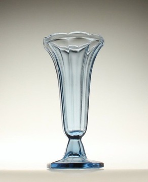 BOHEMIA GLASSEXPORT NIEBIESKI WAZON ART DECO L.50