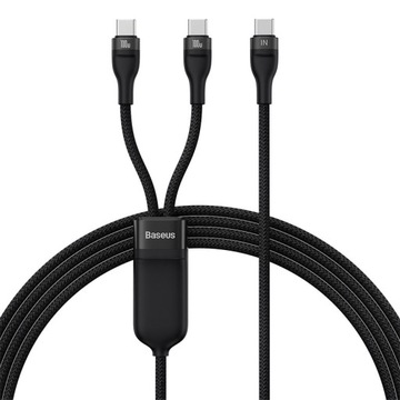 Kabel Baseus 2w1 2x USB-C 100W 1,5m przewód, PD