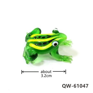 2 szt. Kolorowe wielkanocne zwierzątka Mini figurki śliczna żaba mała statua szklana