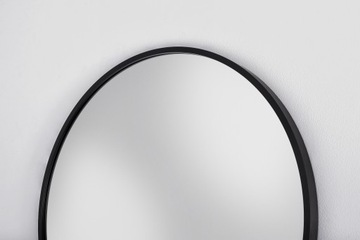 Okrągłe Lustro w Czarnej Metalowej Ramie nad Toaletkę Komodę do Salonu 30cm