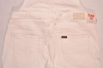 LEE ogrodniczki WHITE skinny BIB LOGGER _ M