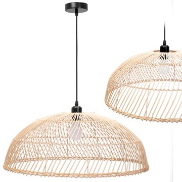 LAMPA WISZĄCA PLECIONA BAMBUS NATURAL BOHO DUŻA