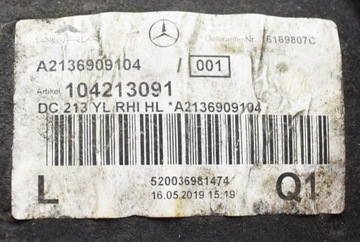 MERCEDES E TŘÍDA W213 PODBĚH LEVÉ ZADNÍ ORIG.